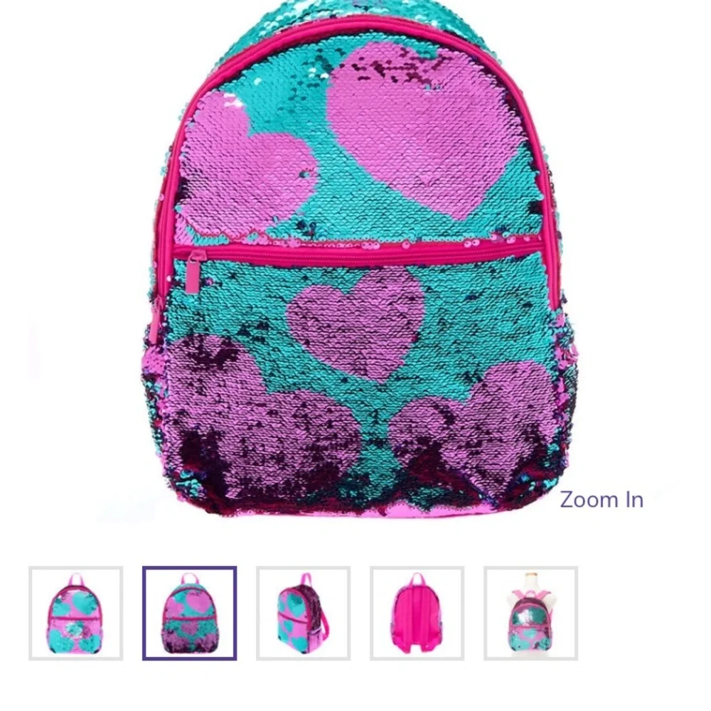 New with tags Claire’s back pack hearts sequins